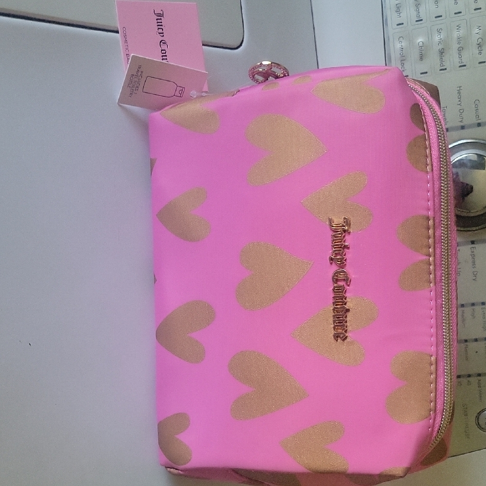 Juicy Couture Pink and Gold Heart Pouch